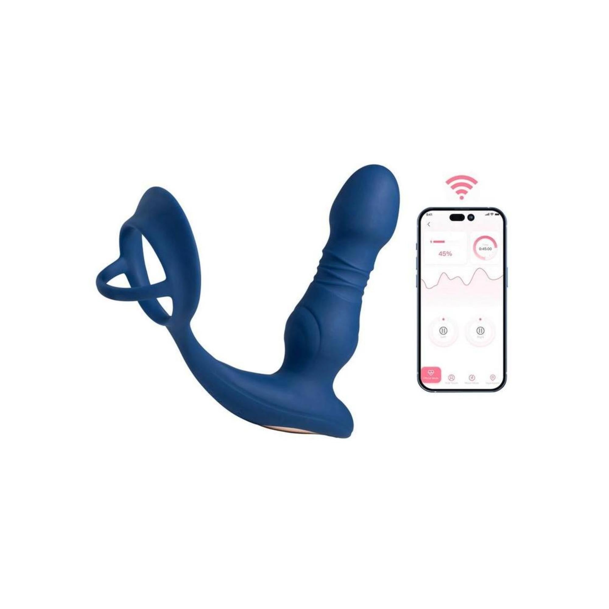 Cyrus App Control Thrusting Rechargeable Prostate Massager with Cock Ring