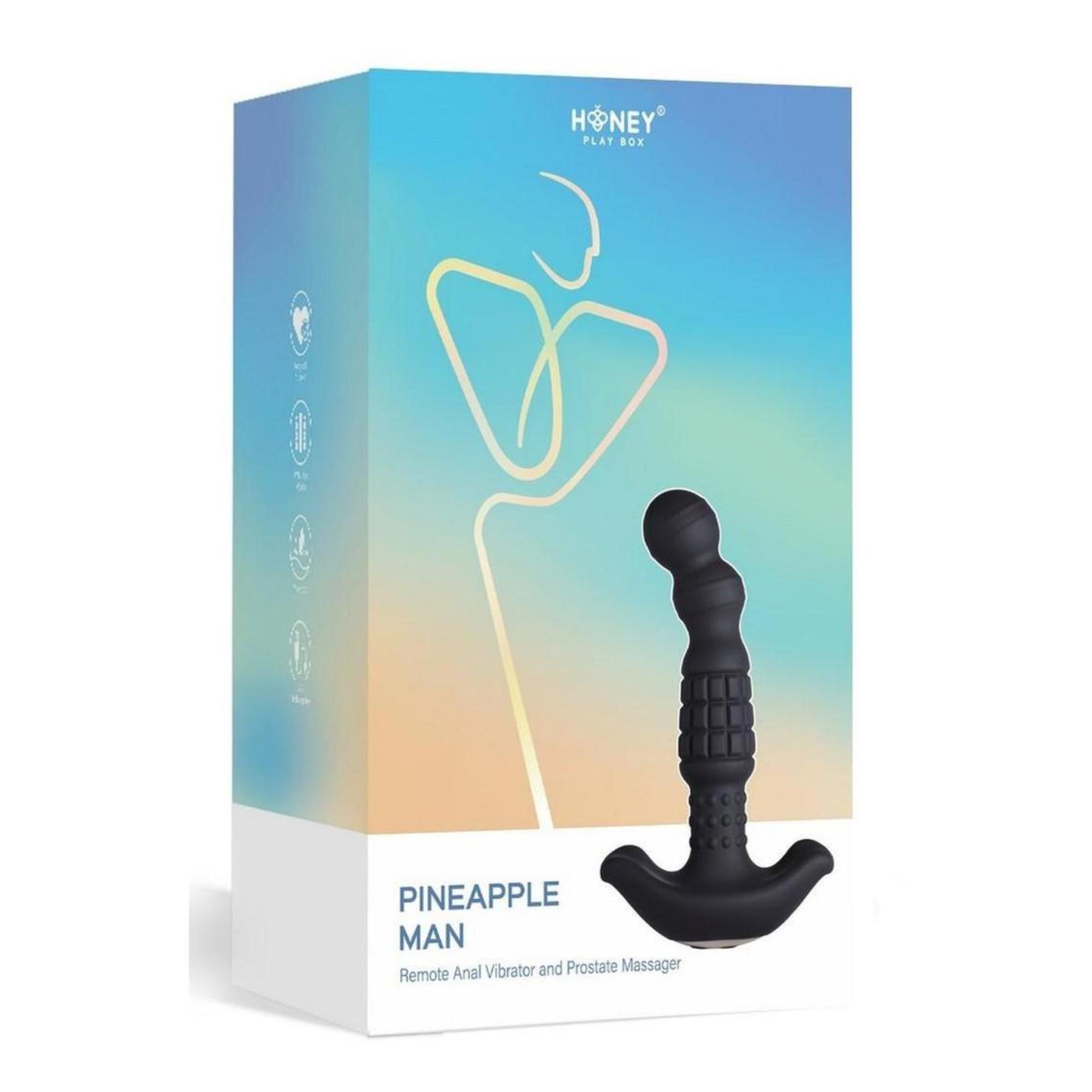 Pineapple Man Rolling Bead Vibrating Rechargeable Silicone Prostate Massager