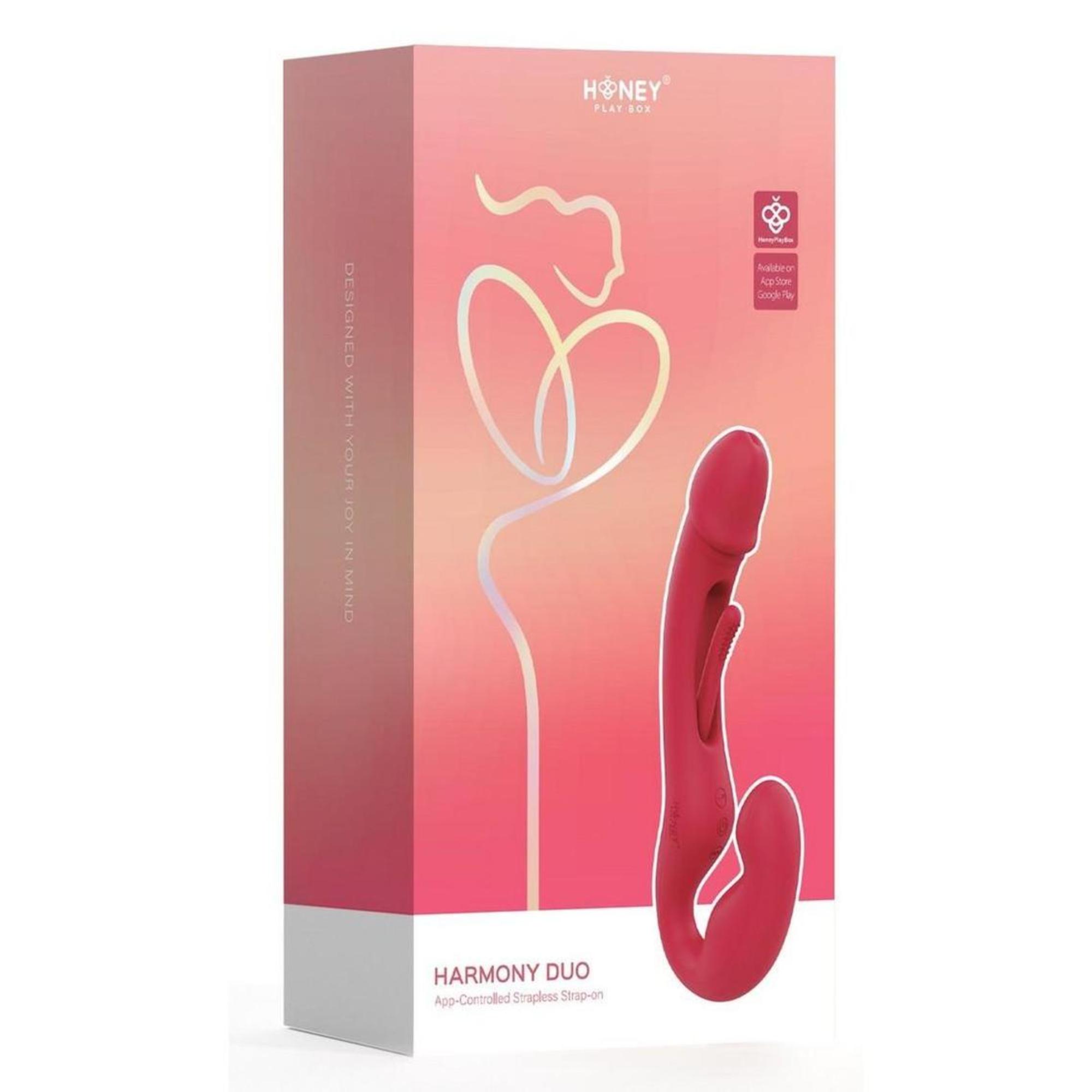 Harmony Duo App-Controlled Rechargeable Silicone Strapless Strap-on