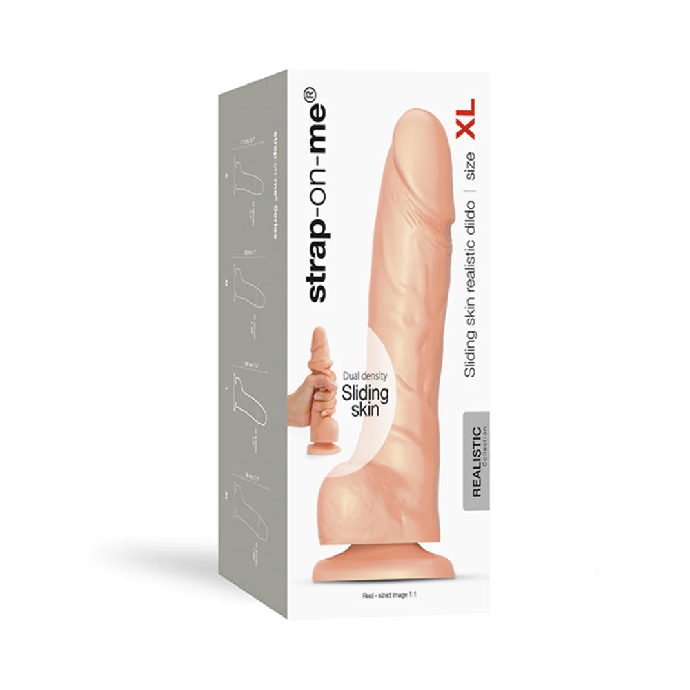 Strap-On-Me Realistic Collection Sliding Skin Dual-Density Silicone Dildo - Vanilla