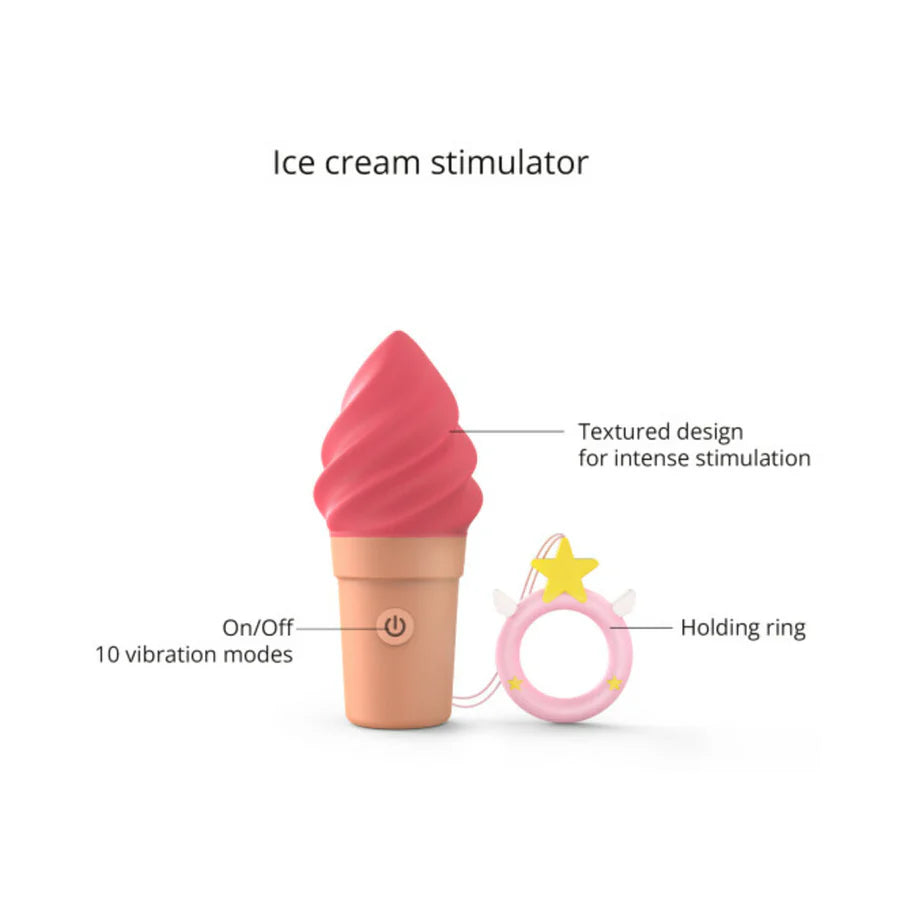 Love to Love Cand'Ice Raspberry Jolly Rechargeable Silicone Ice Cream Vibrator