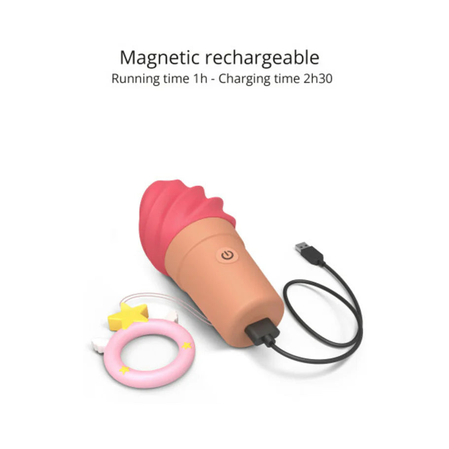 Love to Love Cand'Ice Raspberry Jolly Rechargeable Silicone Ice Cream Vibrator