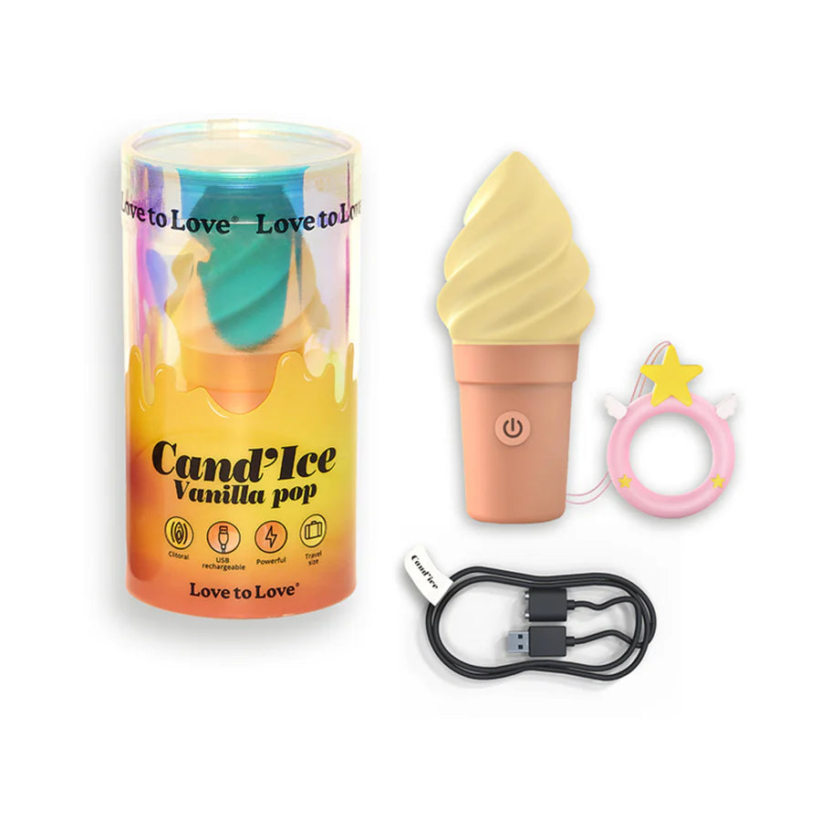 Love to Love Cand'Ice Raspberry Jolly Rechargeable Silicone Ice Cream Vibrator