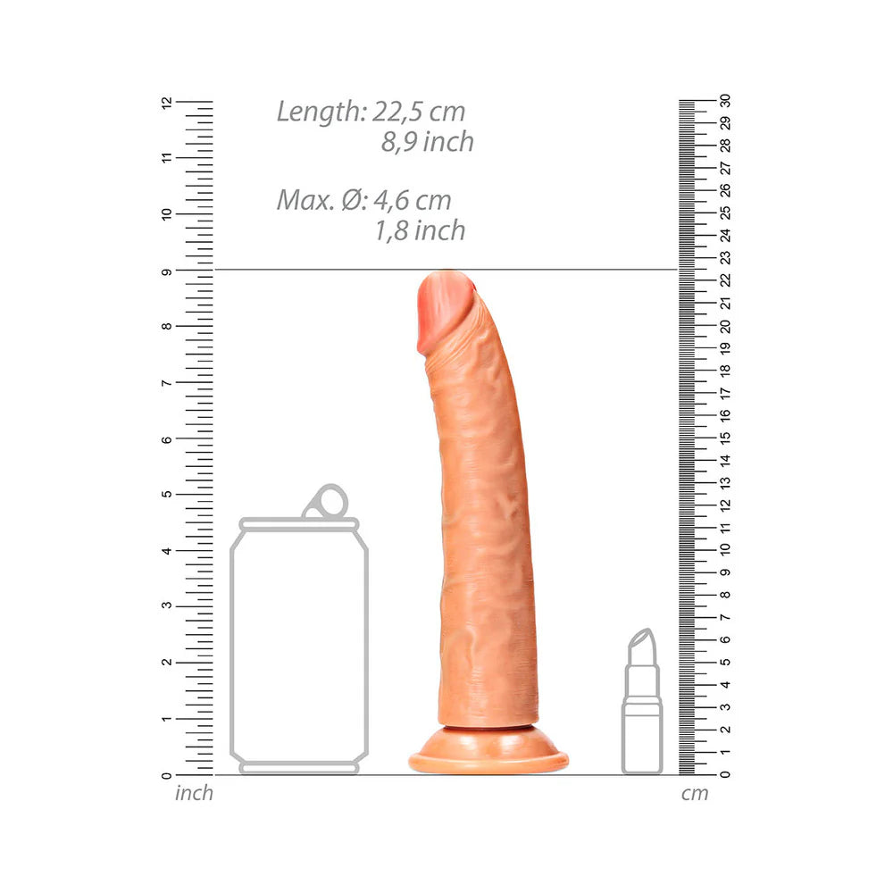 RealRock Realistic 8 in. Slim Dildo With Suction Cup