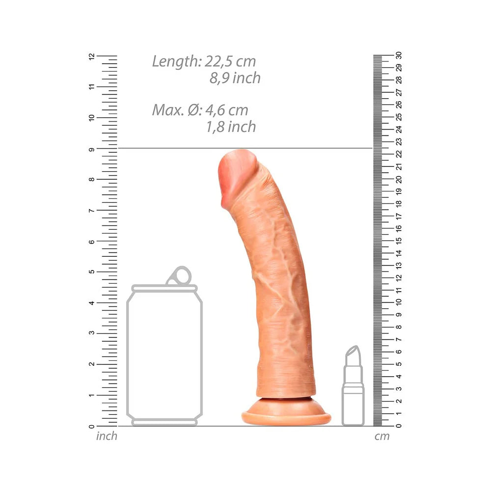 Shots RealRock Realistic 8 in. Curved Dildo With Suction Cup