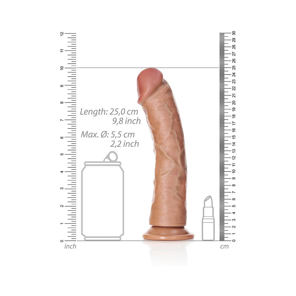 Shots RealRock Realistic 9 in. Curved Dildo With Suction Cup