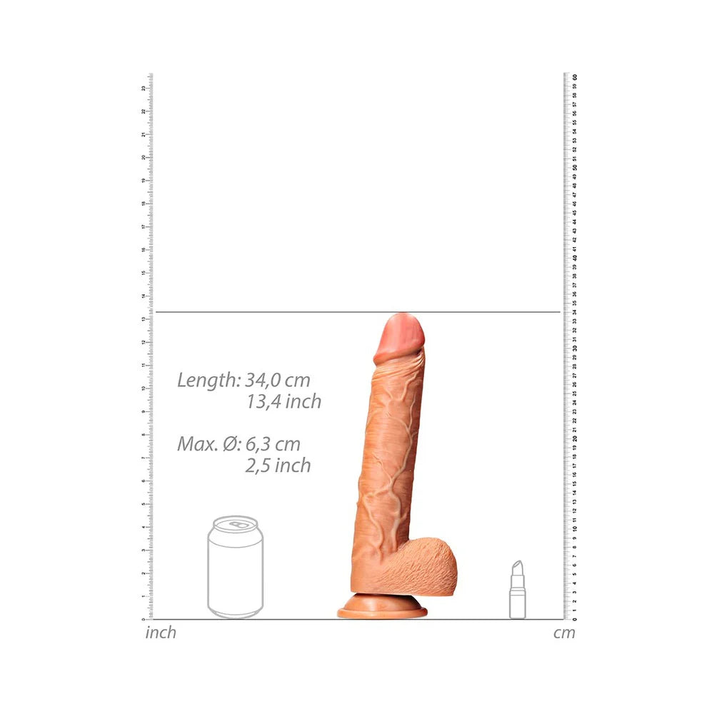 Shots RealRock Straight Realistic Dildo with Balls and Suction Cup 12in