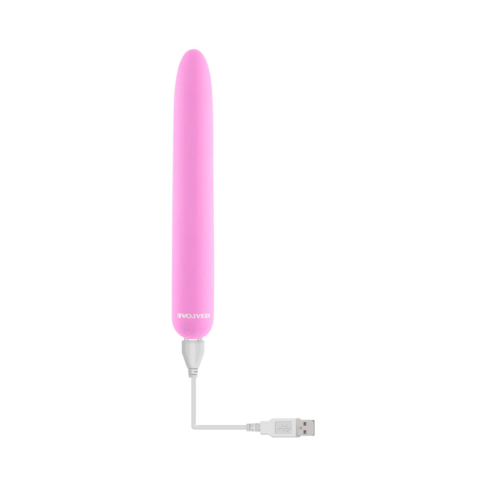 Evolved Carnation Rechargeable Silicone Slimline Vibrator