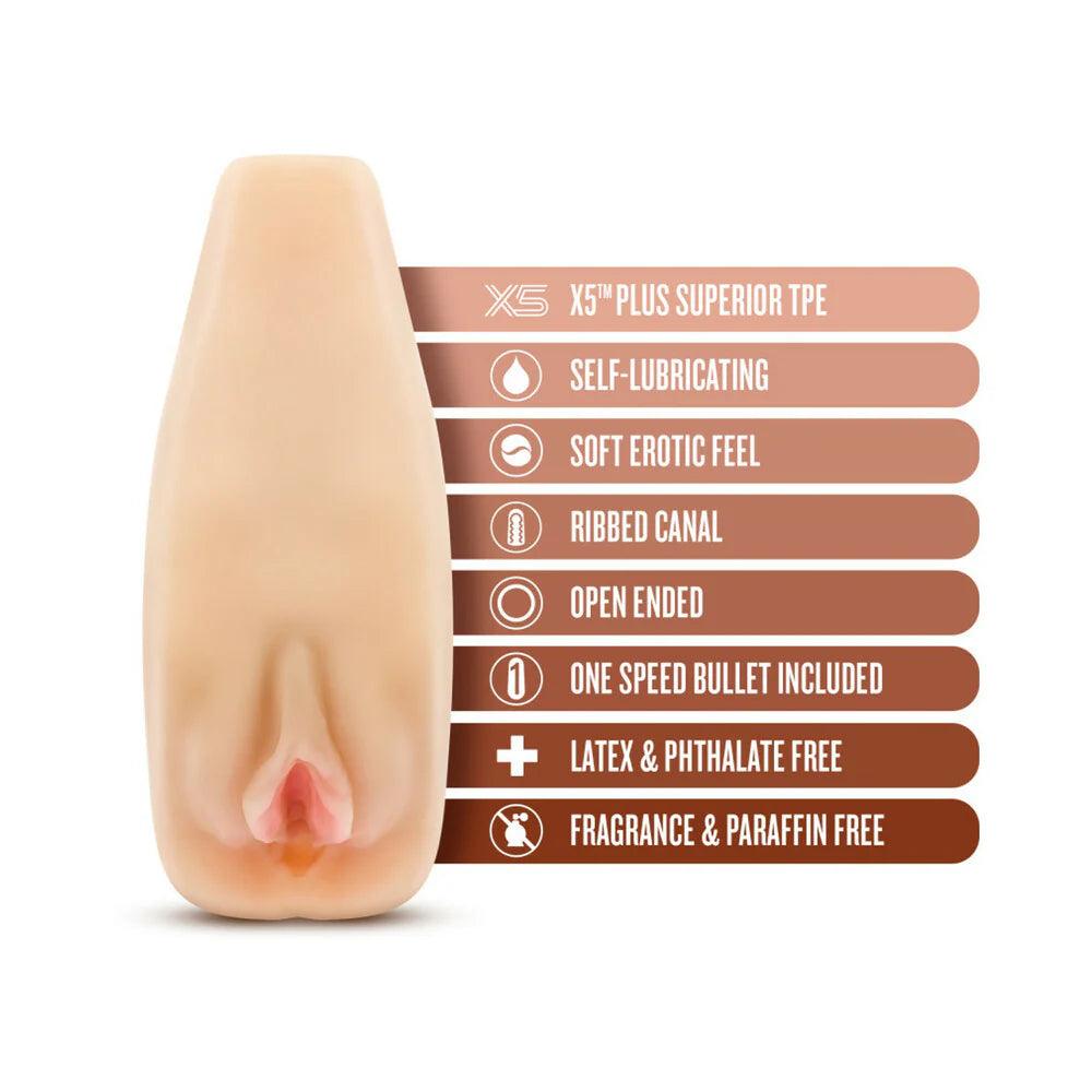 Blush M Elite Soft + Wet Natasha Vagina Stroker with Bullet Vibrator