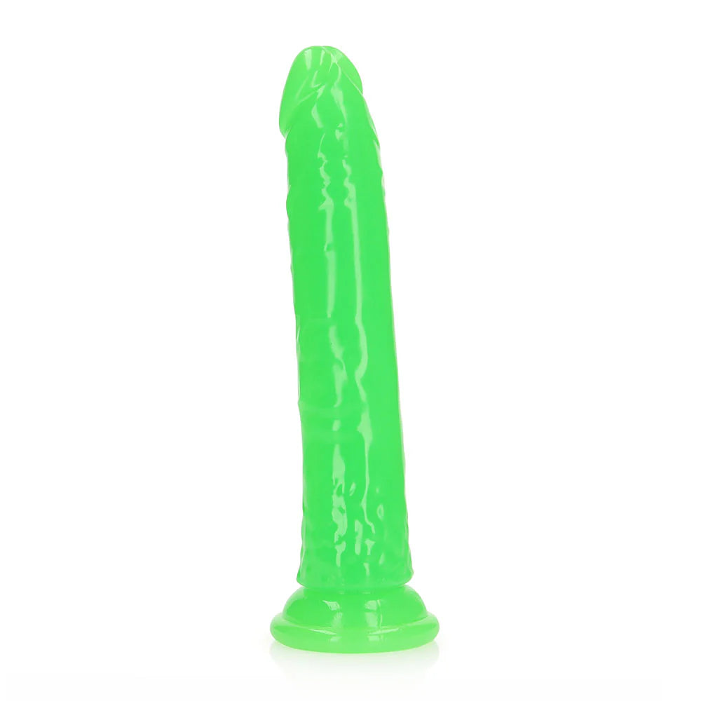 RealRock Glow in the Dark Slim 9 in. Dildo