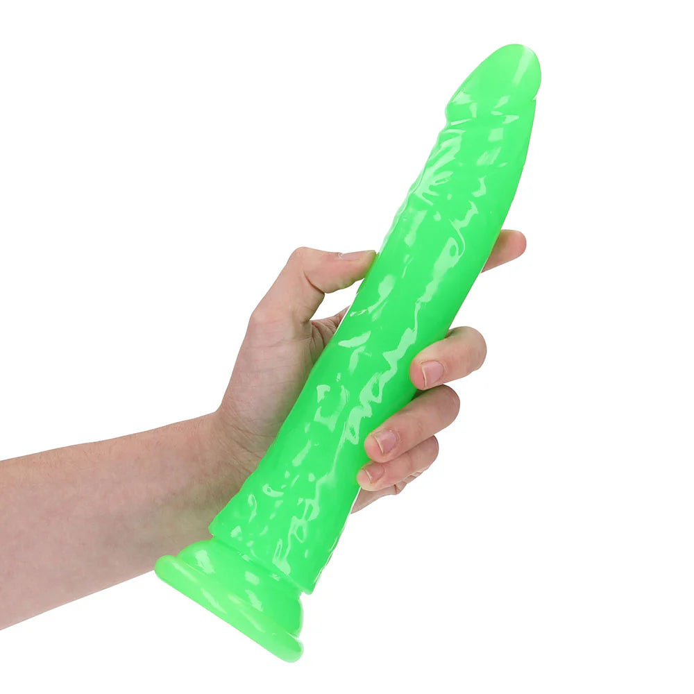 RealRock Glow in the Dark Slim 10 in. Dildo