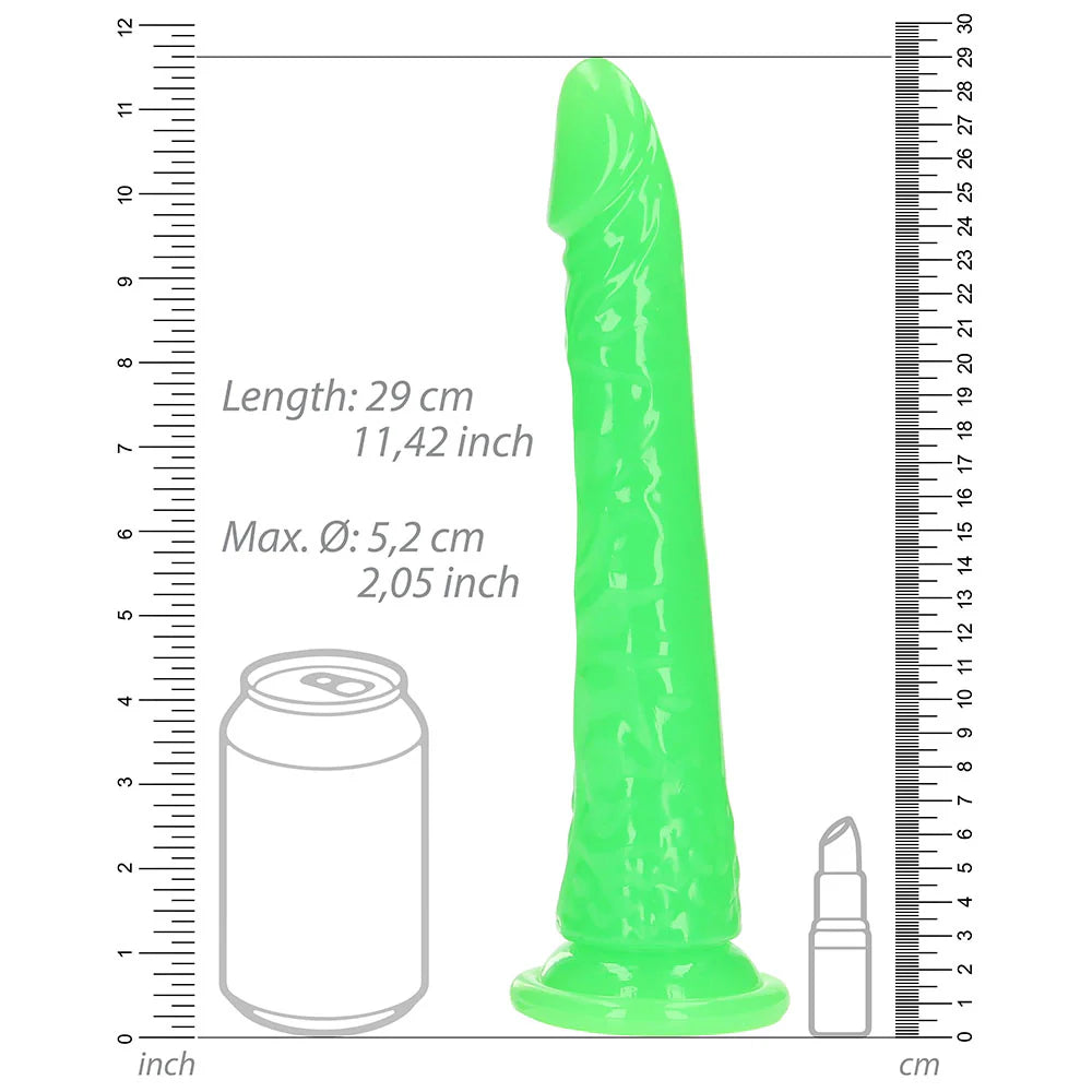 RealRock Glow in the Dark Slim 10 in. Dildo