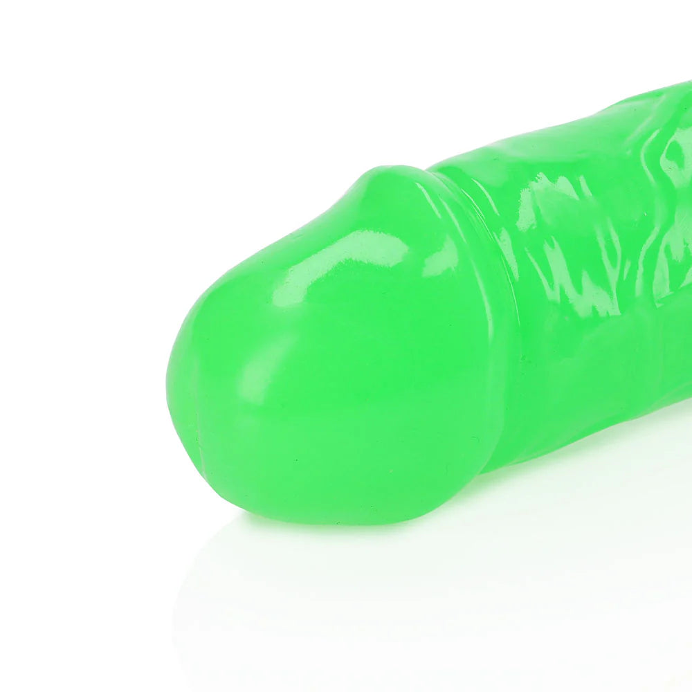 Shots RealRock Glow in the Dark Double Dong 15 in. Dual-Ended Dildo