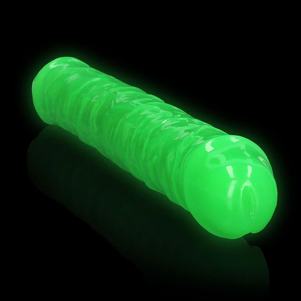 Shots RealRock Glow in the Dark Double Dong 15 in. Dual-Ended Dildo