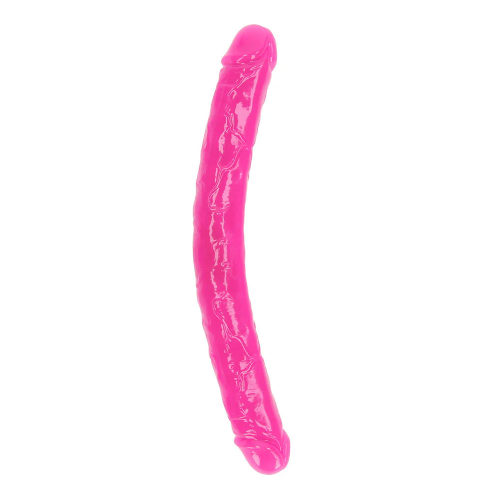 Shots RealRock Glow in the Dark Double Dong 15 in. Dual-Ended Dildo