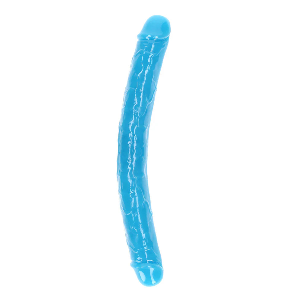 Shots RealRock Glow in the Dark Double Dong 15 in. Dual-Ended Dildo