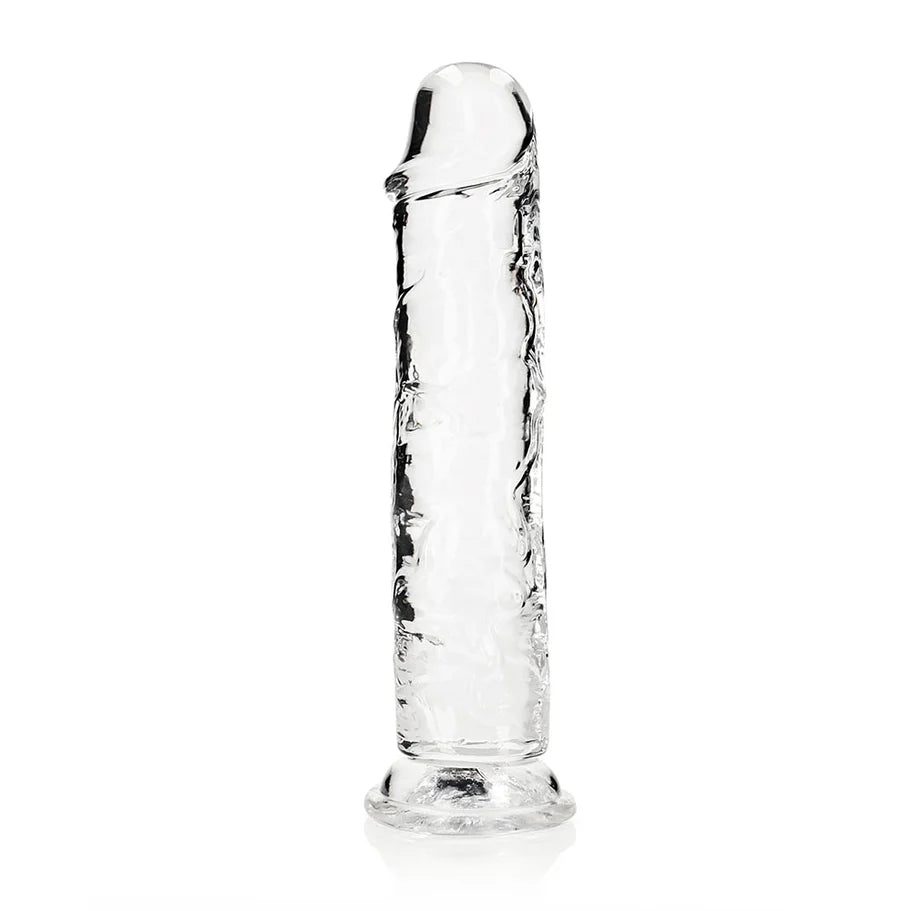 RealRock Crystal Clear Straight 10 in. Dildo Without Balls