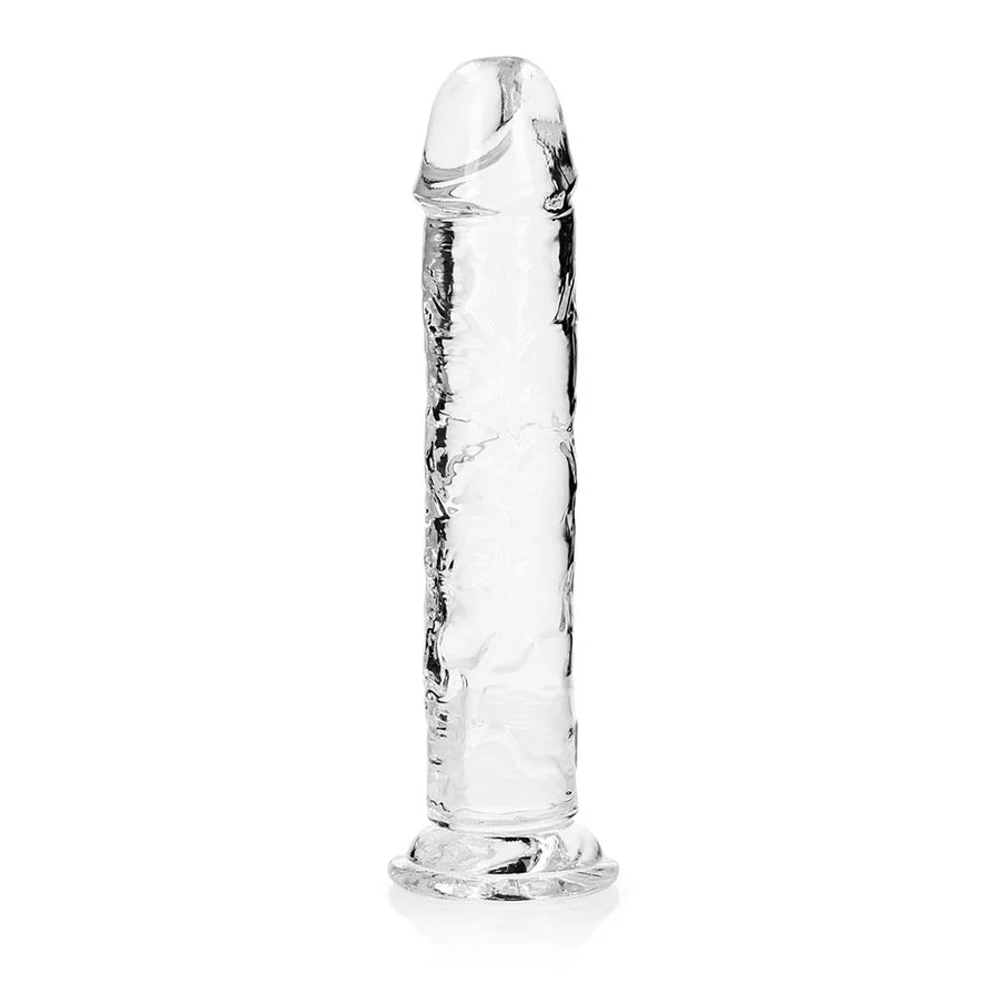 RealRock Crystal Clear Straight 11 in. Dildo Without Balls