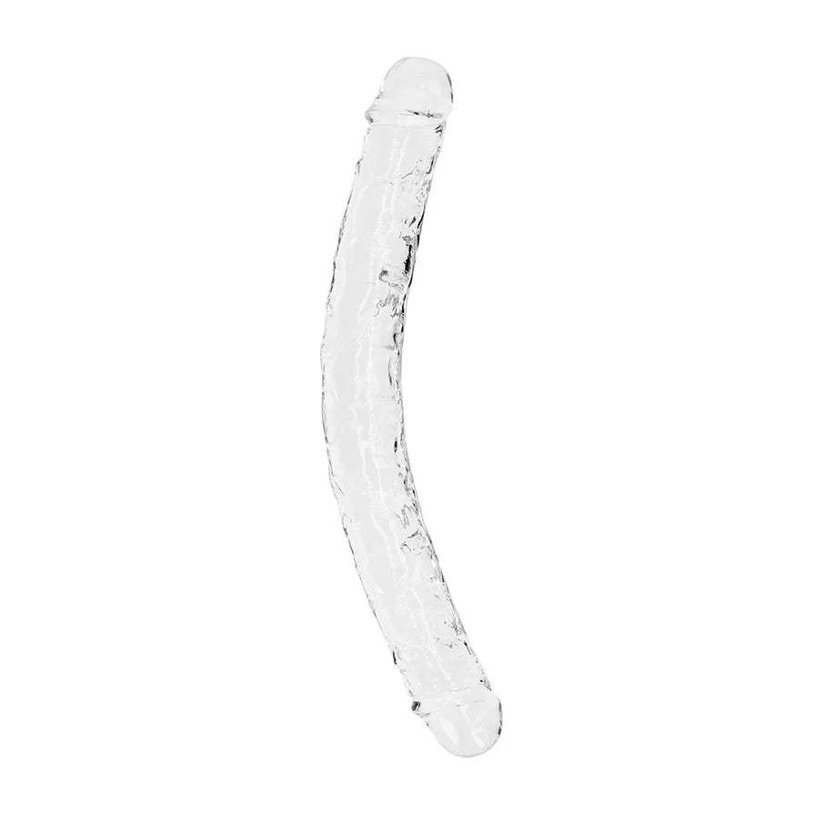 RealRock Crystal Clear Double Dong 13 in. Dual-Ended Dildo