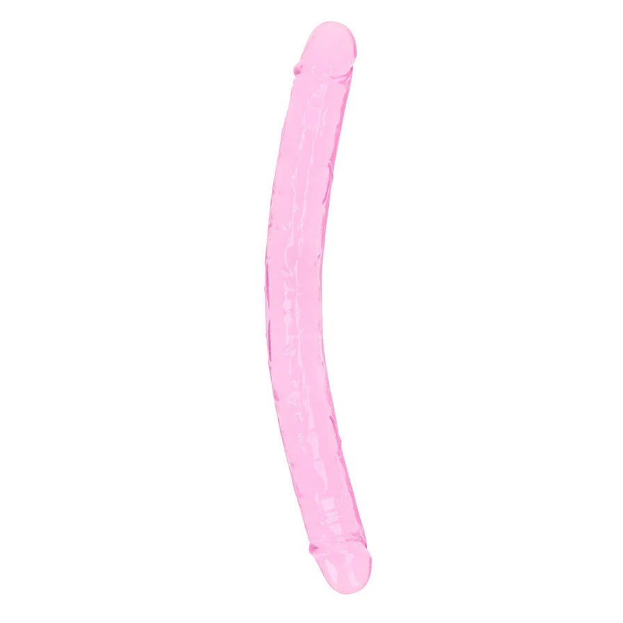 RealRock Crystal Clear Double Dong 13 in. Dual-Ended Dildo