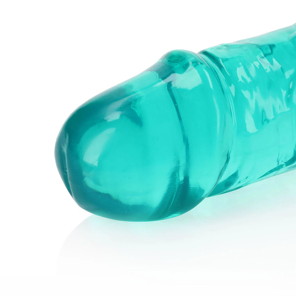 Shots RealRock Crystal Clear Double Dong 18 in. Dual-Ended Dildo