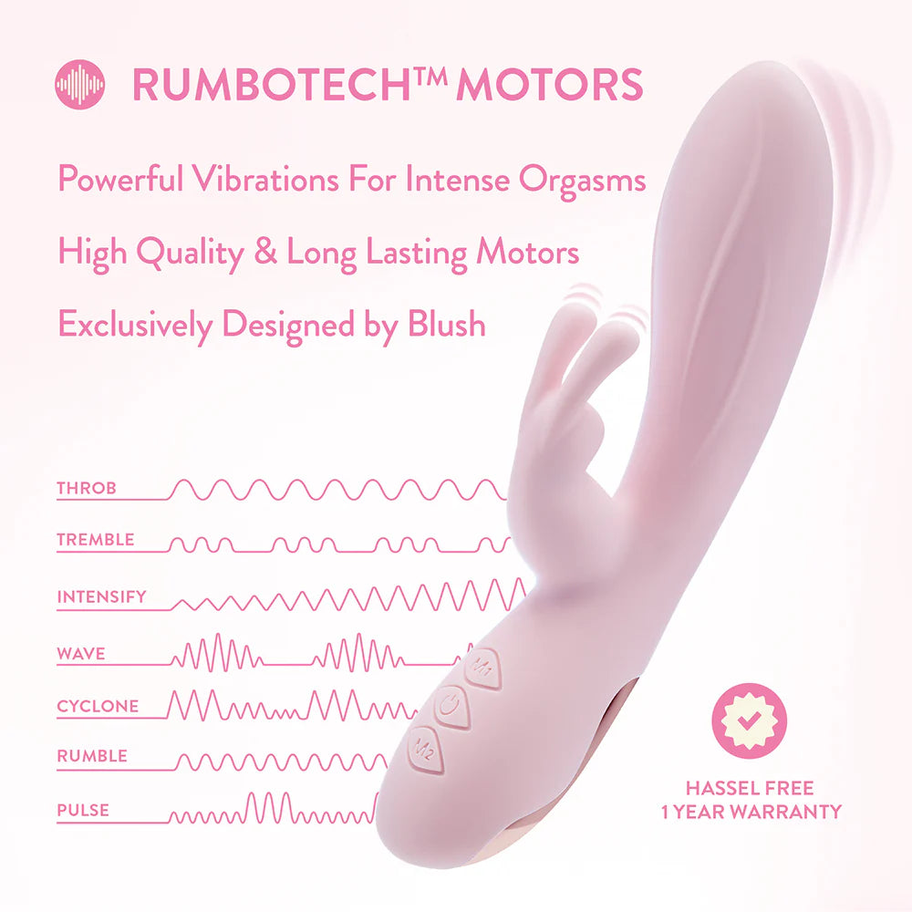 Blush Collection Morgan Rechargeable Silicone Rabbit Vibrator - Pink