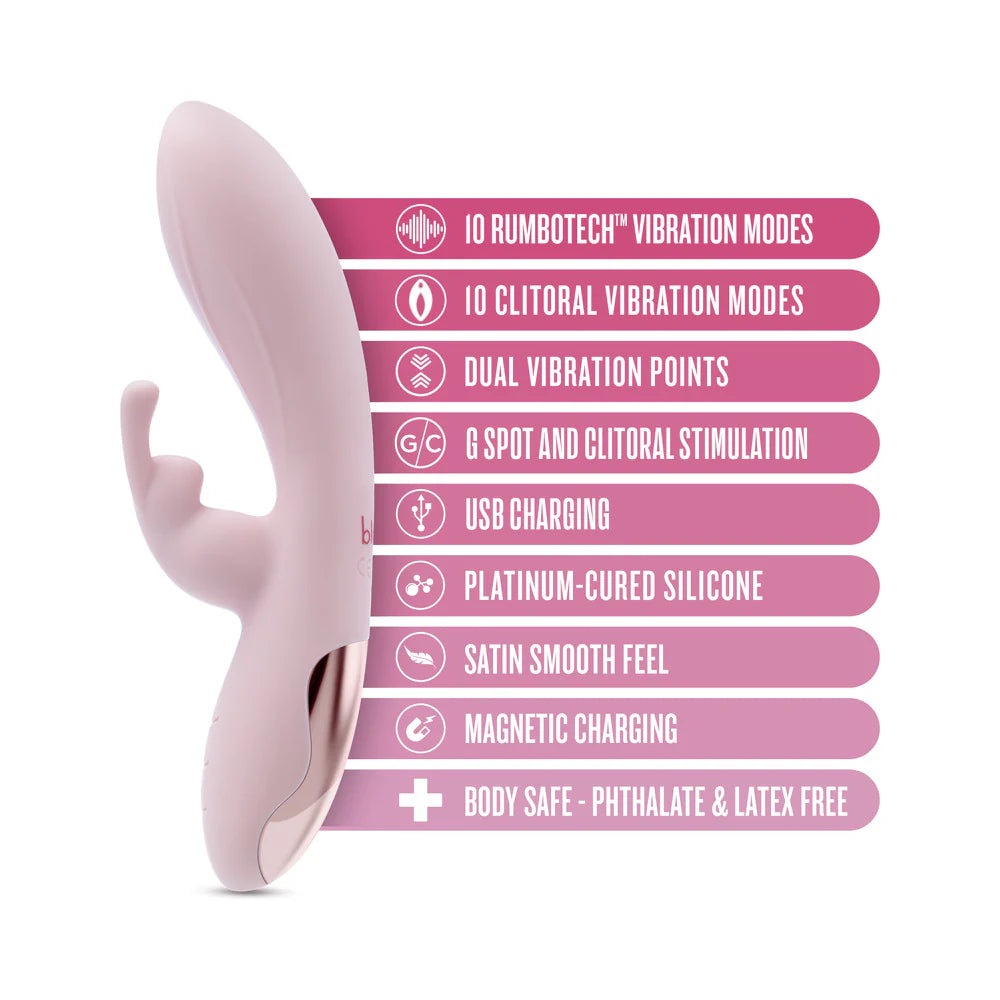 Blush Collection Morgan Rechargeable Silicone Rabbit Vibrator - Pink