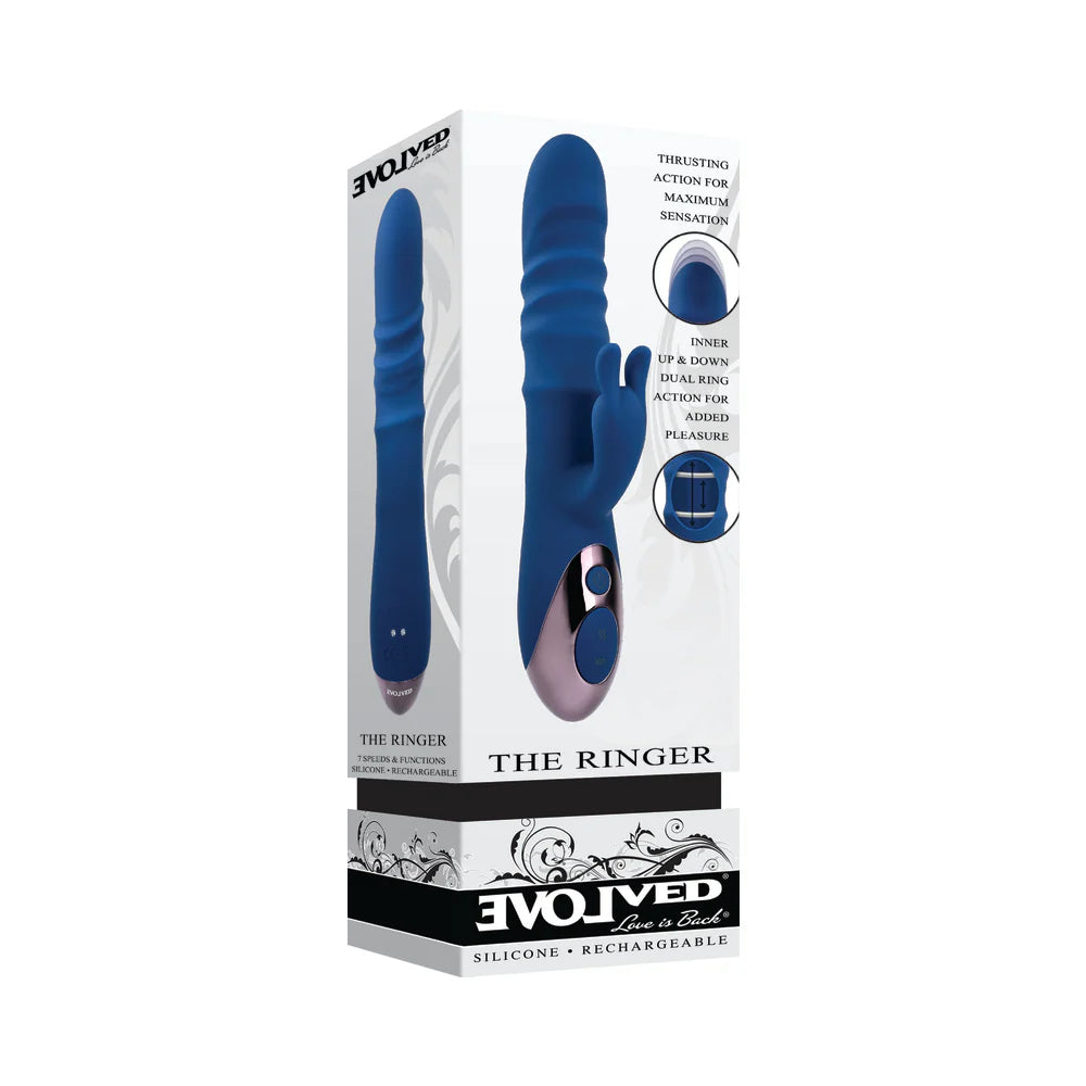 Evolved The Ringer Rechargeable Thrusting Silicone Rabbit Vibrator