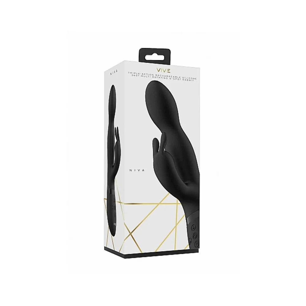 Shots Vive Niva 360 Degrees Rechargeable Silicone Rotating G-Spot Rabbit Vibrator