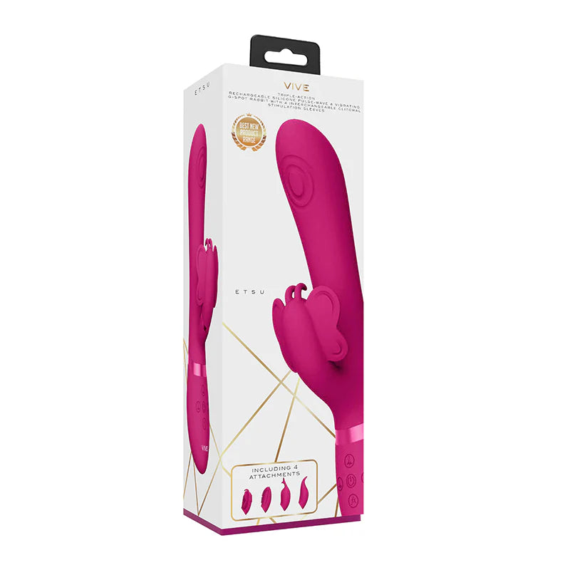 VIVE ETSU Pulse-Wave Rabbit Vibrator With Interchangeable Clitoral Sleeves