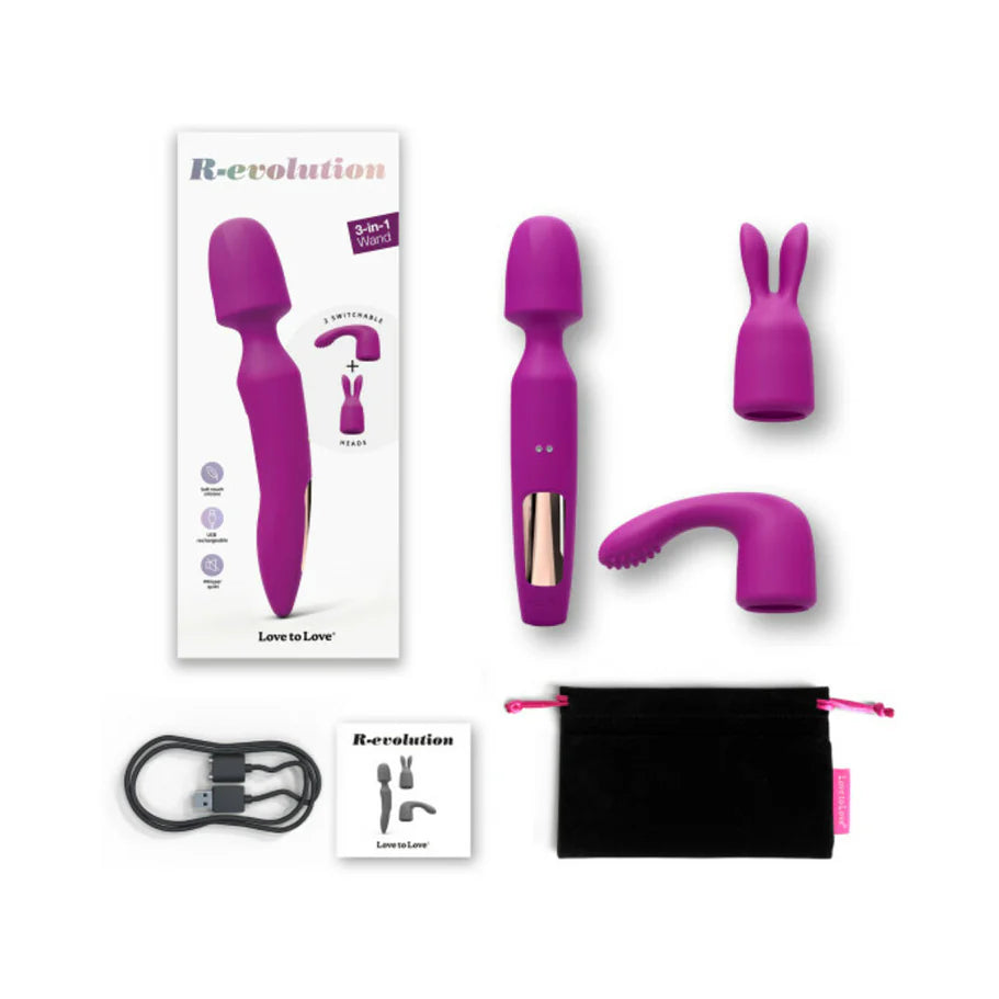 Love to Love R-evolution Rechargeable 3-in-1 Wand Vibrator