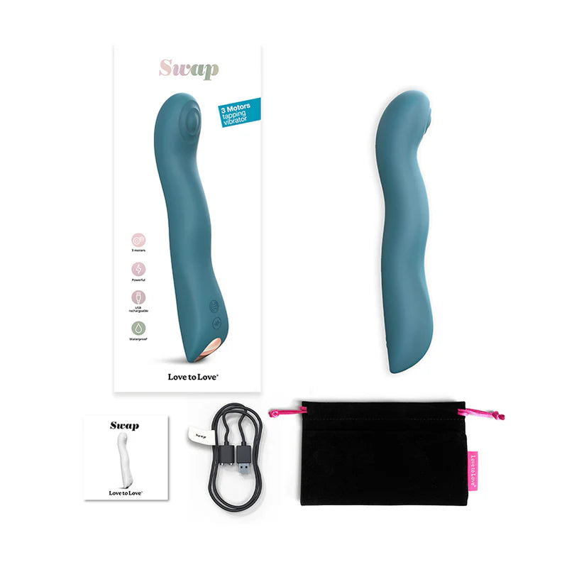 Love To Love Swap Rechargeable Triple Motor Tapping Silicone G-Spot Vibrator