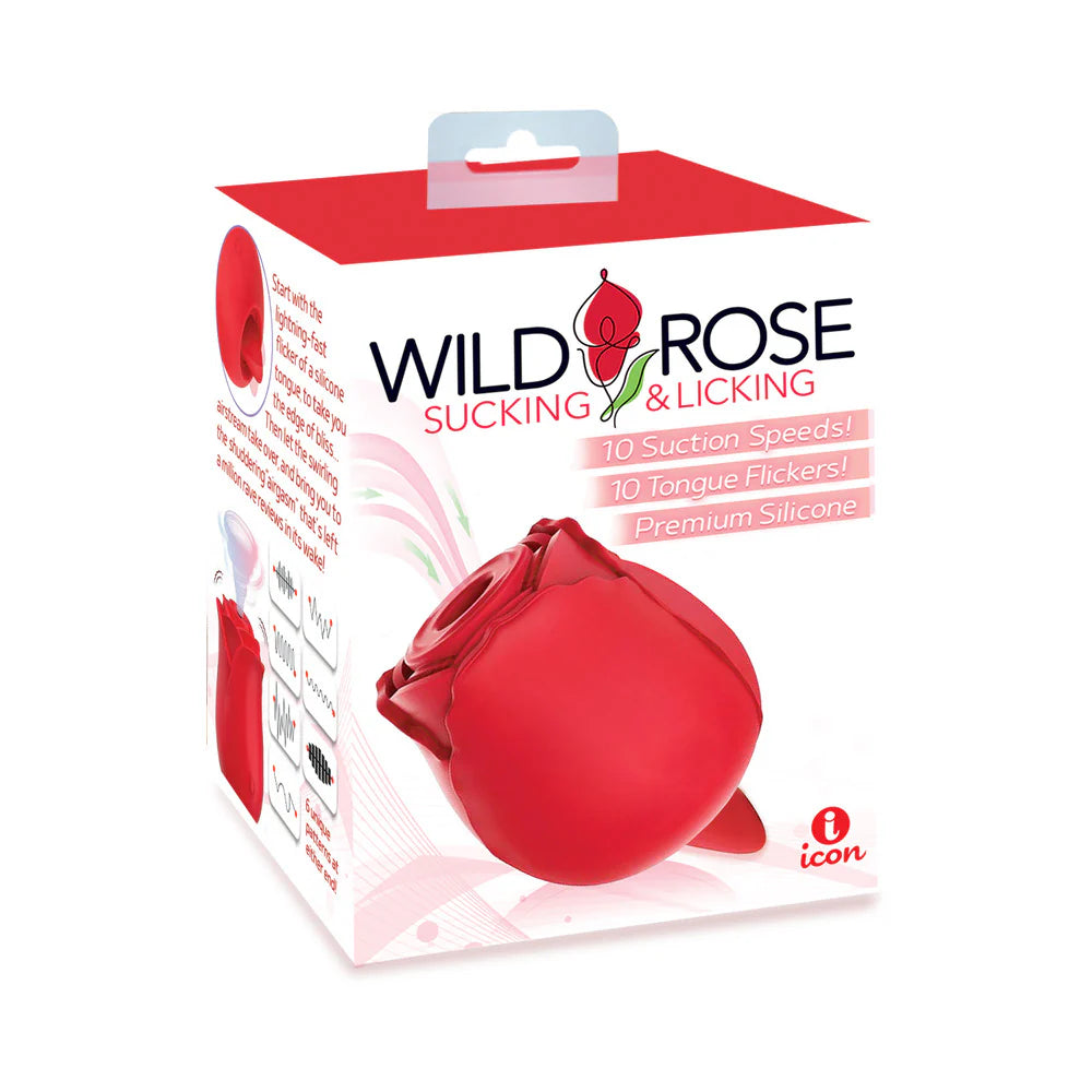 Wild Rose & Tongue Rechargeable Silicone Clitoral Stimulator with Suction