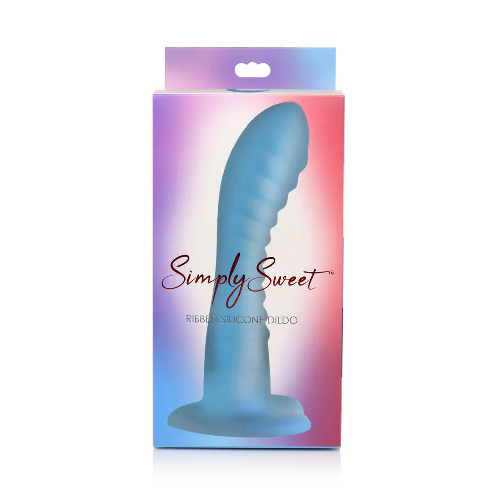 Simply Sweet Ribbed 7 in. Silicone Dildo