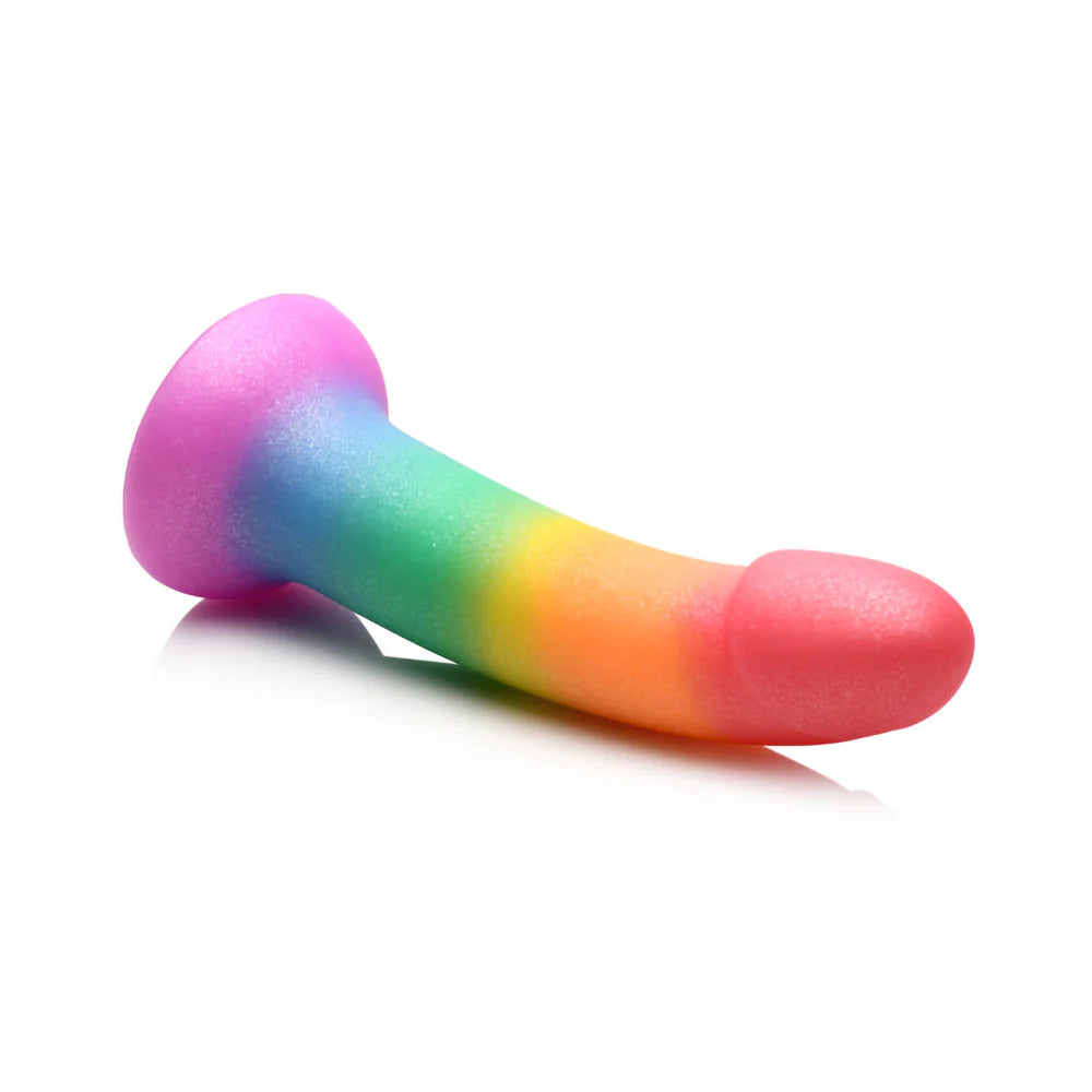 Simply Sweet Phallic 6.5 in. Silicone Dildo Rainbow