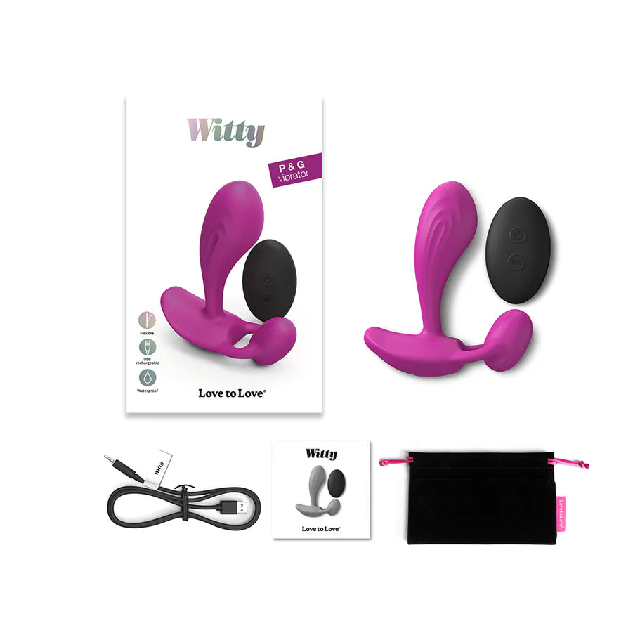 Love to Love Witty Rechargeable Remote-Controlled Silicone P & G Vibrator