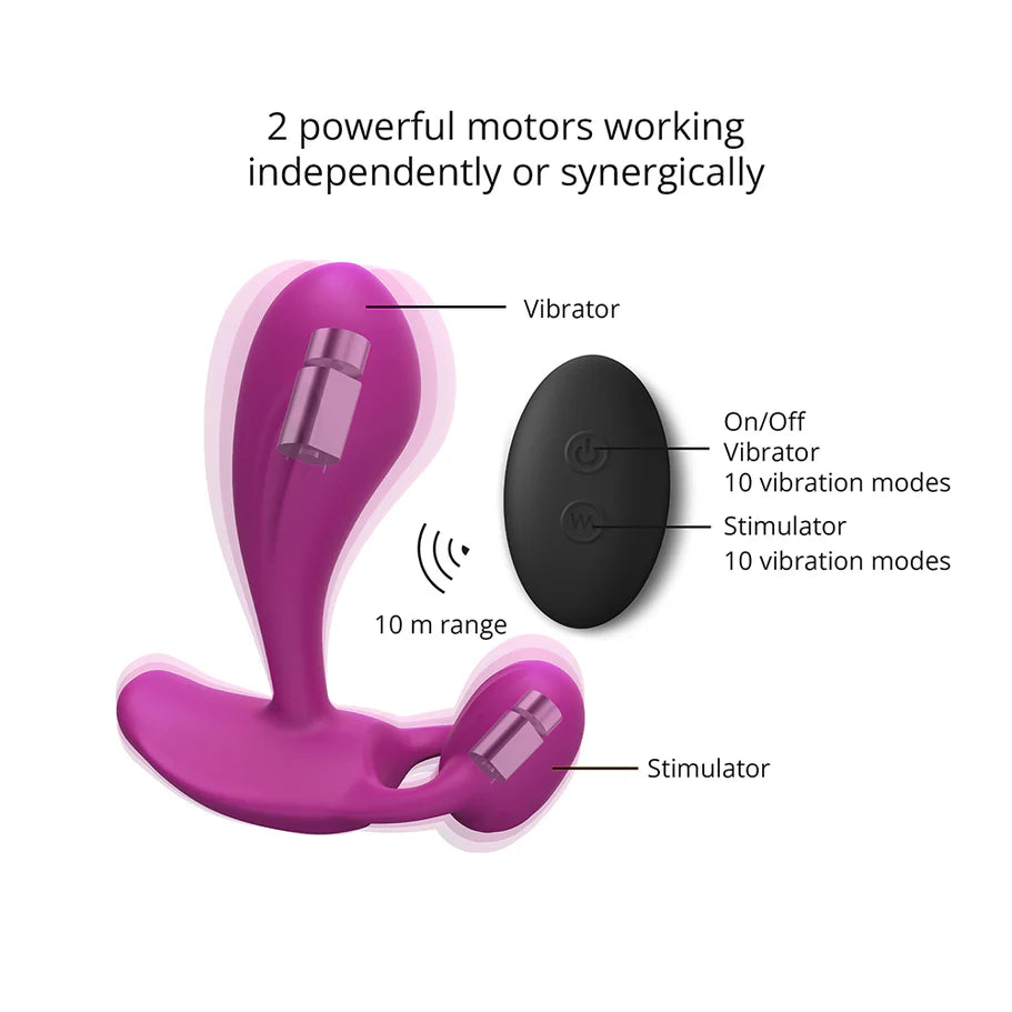 Love to Love Witty Rechargeable Remote-Controlled Silicone P & G Vibrator