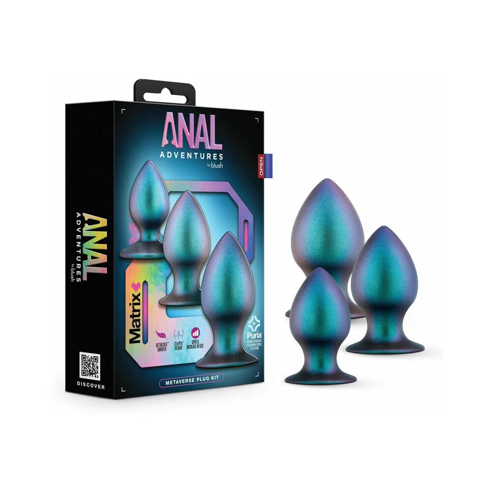 Anal Adventures Matrix Metaverse Plug Kit Silicone Anal Plug Set