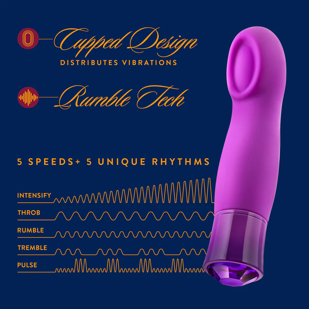 Blush Oh My Gem Charm Rechargeable Warming Silicone Cupped Vibrator Amethyst