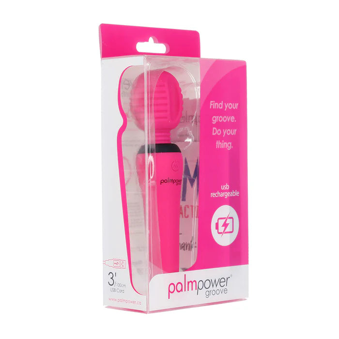 PalmPower Groove Rechargeable Silicone Mini Wand Massager