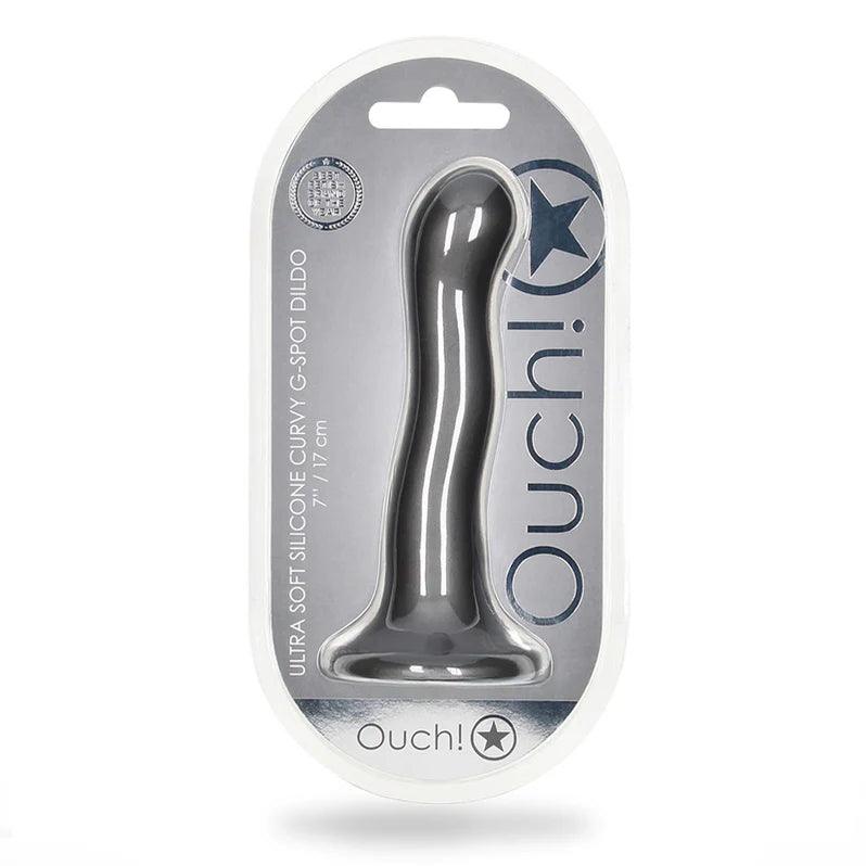 Ouch! Ultra Soft Curvy G-Spot Silicone Dildo 7in