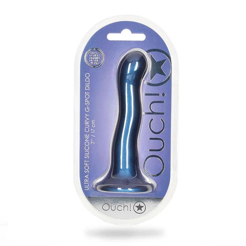 Ouch! Ultra Soft Curvy G-Spot Silicone Dildo 7in