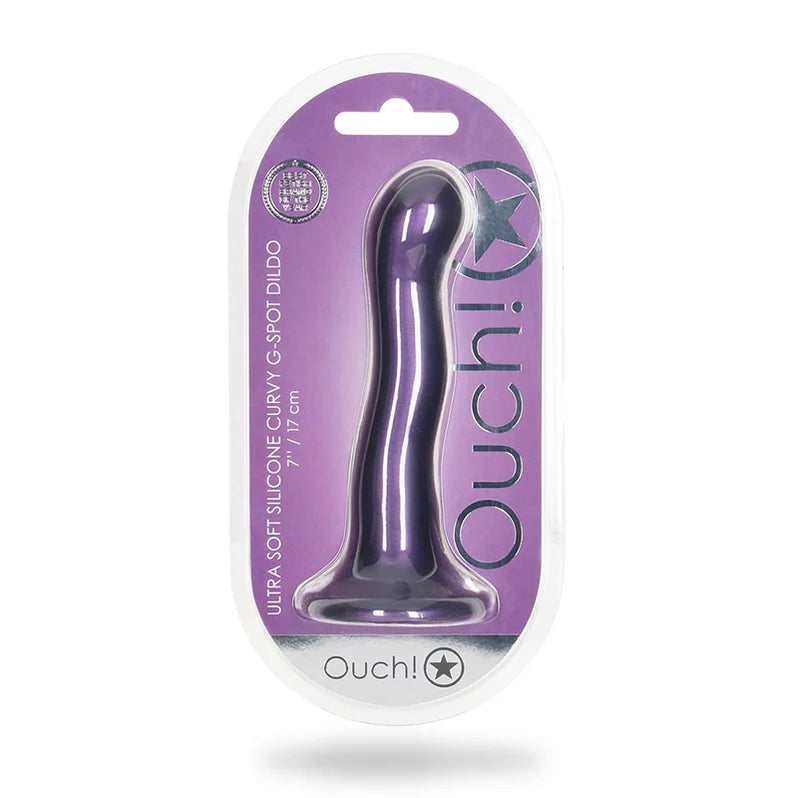 Ouch! Ultra Soft Curvy G-Spot Silicone Dildo 7in