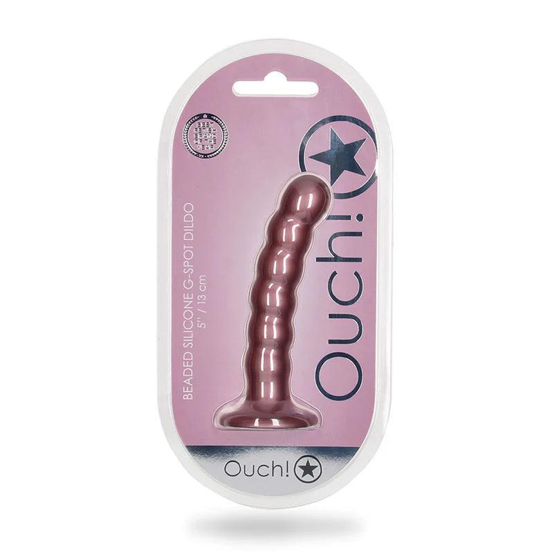 Ouch! Beaded G-Spot Silicone Dildo 5in