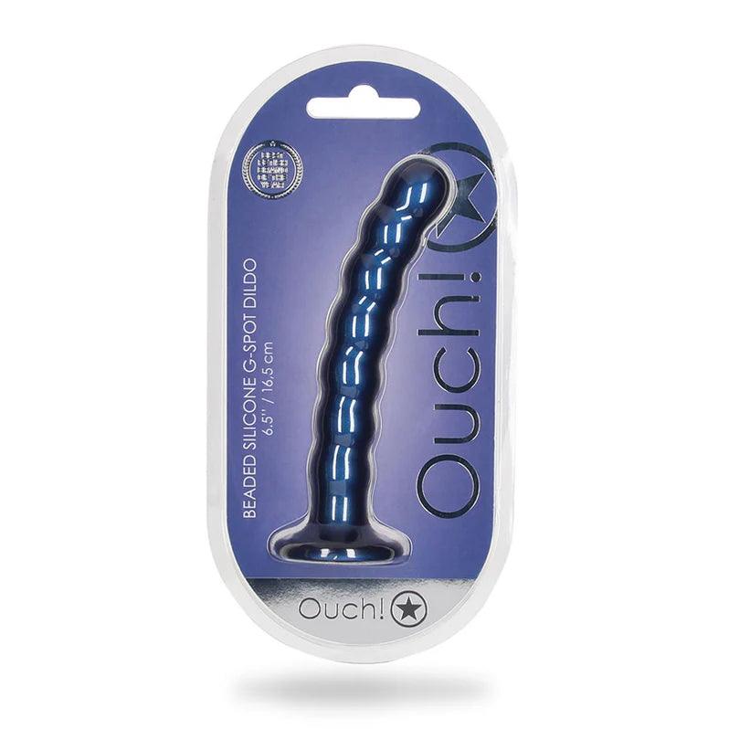 Ouch! Beaded G-Spot Silicone Dildo 6.5in