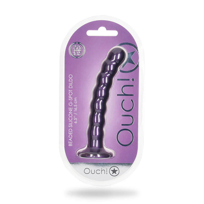 Ouch! Beaded G-Spot Silicone Dildo 6.5in