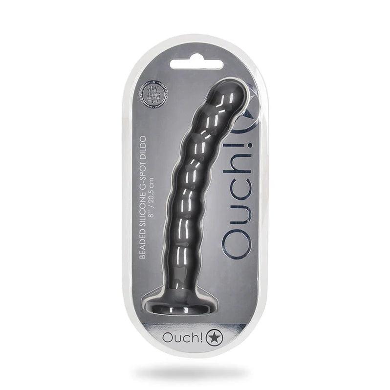 Ouch! Beaded G-Spot Silicone Dildo 8in