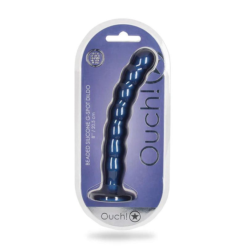 Ouch! Beaded G-Spot Silicone Dildo 8in