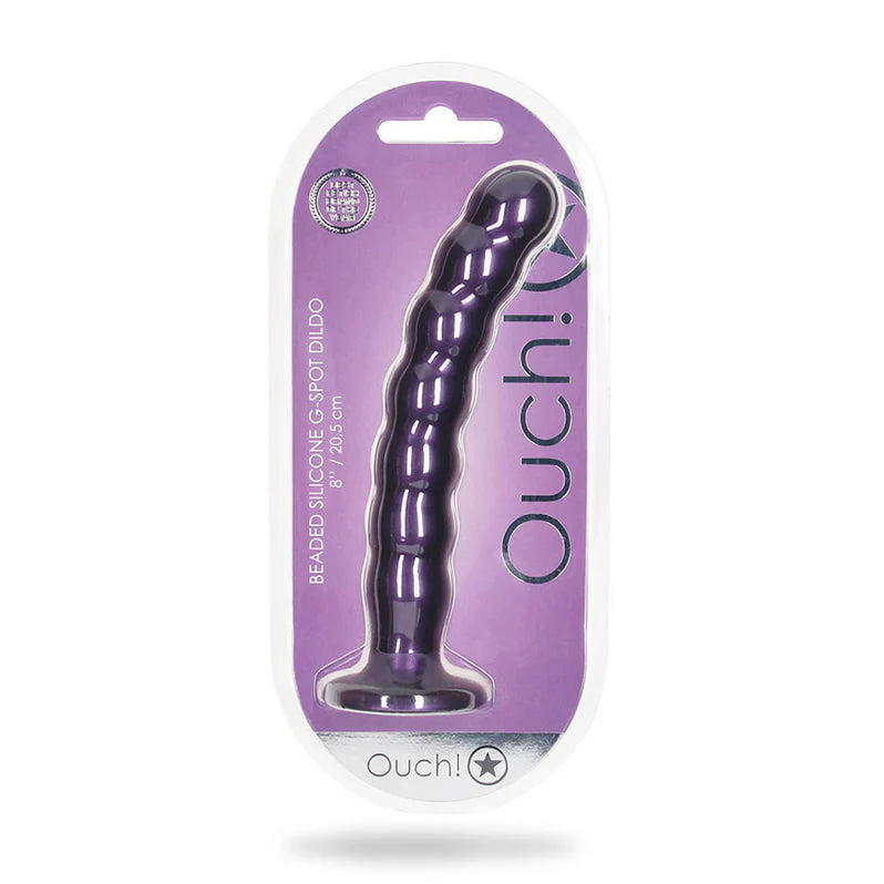 Ouch! Beaded G-Spot Silicone Dildo 8in