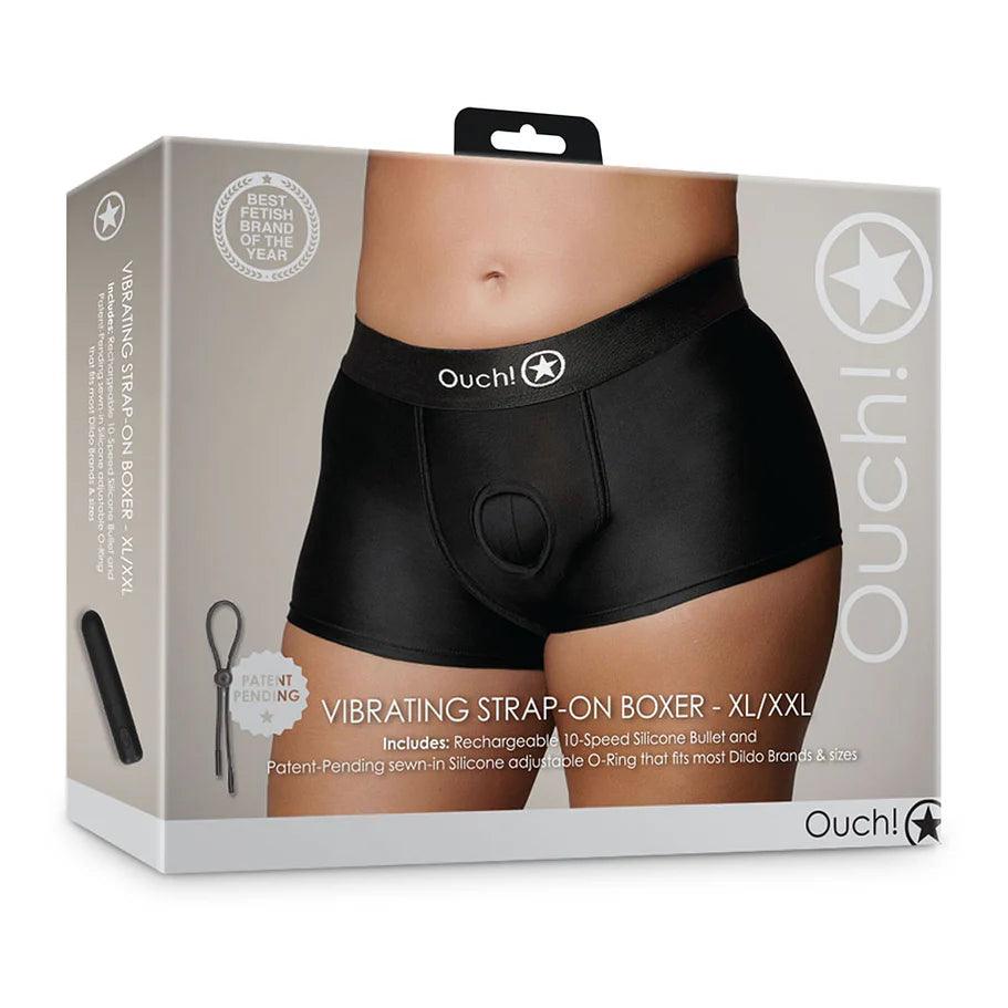 Ouch! Vibrating Strap-On Boxer Rechargeable